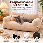 Dotisk Removable Plush Pet Sofa Bed for Cats & Small Dogs - Warm Supportive Couch for Indoor Naps & Easy Cleaning