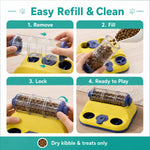Dotisk Indoor Rotating Puzzle Feeder for Cats & Small Dogs - Slow Feeding Toy for Fast Eaters & Bored Pets