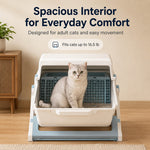 Dotisk Semi-Automatic Cat Litter Box for Indoor Cats - Open Entry Flip-to-Sift Design for Easier Cleanup