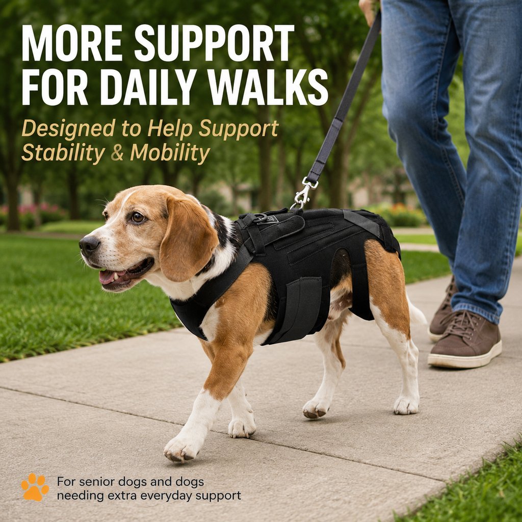 Dotisk Dog Back Support Brace for Senior & Recovering Dogs - Full-Body Mobility Vest for Walking Stability