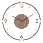 Wooden Silent Wall Clock 14 Inch Round Timepiece for Modern Homes Nordic Minimalist Decor Battery Operated Bedroom Kitchen Living Room Offic