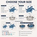 Dotisk Cut-to-Fit Slow Feeder Insert & Stainless Steel Bowl Set for Fast-Eating Dogs & Cats