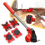 Heavy-Duty Furniture Moving Kit with Lifter Bar & Rolling Pads for Sofas Cabinets Appliances Hardwood Tile Carpet Floors Home Office