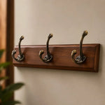 Entryway Hook Rack Wall-Mounted Solid Wood Organizer for Jackets Scarves Bags Natural Grain Finish 3 4 5 Hook Options Apartment Mudroom