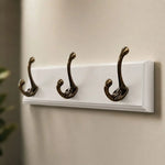 Entryway Hook Rack Wall-Mounted Solid Wood Organizer for Jackets Scarves Bags Natural Grain Finish 3 4 5 Hook Options Apartment Mudroom
