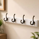 Entryway Hook Rack Wall-Mounted Solid Wood Organizer for Jackets Scarves Bags Natural Grain Finish 3 4 5 Hook Options Apartment Mudroom