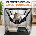 Dotisk Reversible Cat Cage Hammock with Adjustable Straps - Space-Saving Hanging Bed for Wire Crates