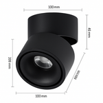 Adjustable LED Ceiling Spot Light Round Surface Mount Fixture – Dimmable, Frosted Finish, Multi-Room Use