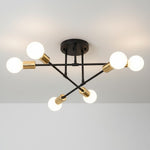 Mid-Century Starburst Flush Mount Ceiling Light | E27 Multi-Arm Modern Fixture for Living Room & Bedroom | 4, 6 or 8 Bulb Configuration