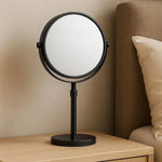 Rechargeable Vanity Mirror with 10X Magnification & Adjustable Height for Countertop Makeup Application