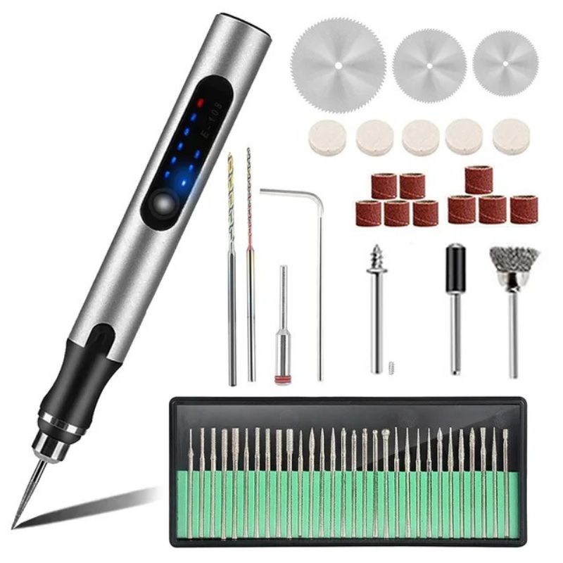 Cordless Rotary Engraver with 3-Speed LCD Control for Wood, Metal, Glass & DIY Craft Projects | Lightweight Precision Tool