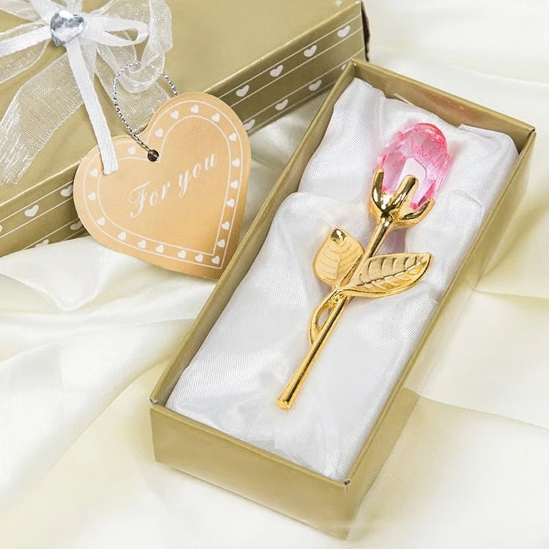 Mini Crystal Rose with Gift Box