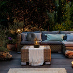 Portable Tabletop Fire Lantern with Glass Cylinder for Indoor Outdoor Ambient Lighting | Gas Fuel Flame Accent Décor for Patio Dining Living
