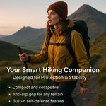 Telescopic Support Cane with Quick-Deploy Mechanism & Textured Grip for Stability, Hiking & Personal Security