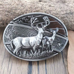 Oval Bull Skull Belt Buckle with Hidden Knife