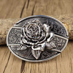 Oval Bull Skull Belt Buckle with Hidden Knife