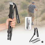 Telescoping Trail Poles for Hiking 43-53 in Collapsible Lightweight Alloy Support Sticks with Quick-Lock Mechanism for Mountain Trekking